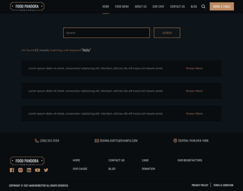Search with result
